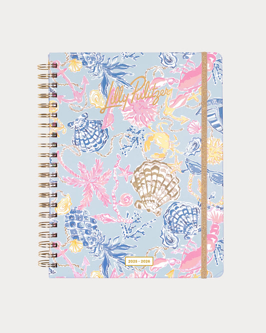 Lilly Pulitzer Jumbo 17 Month Agenda, Bluette Lil Barefoot Beachc
