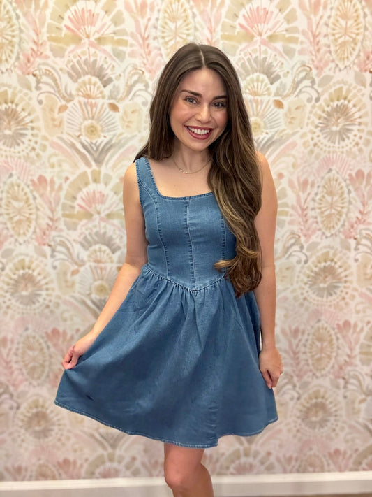 Simply Southern Bow Denim Dress