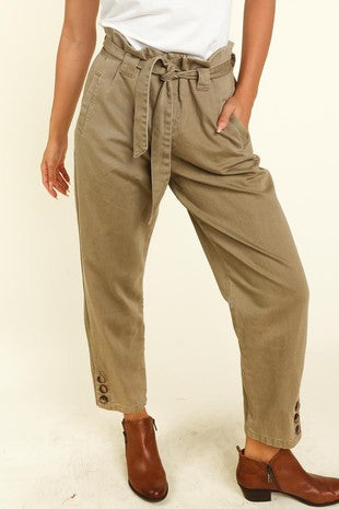 Olive Cotton Till Pants