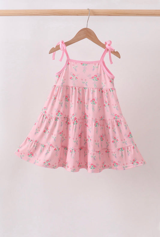 Little Girl Pink Floral Dress