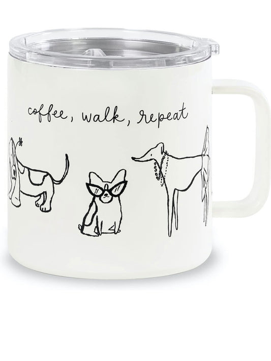 Kate Spade Dog Party Stainless Steel Mug w Lid