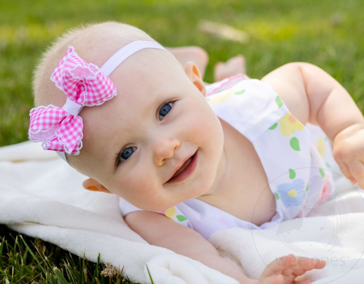 Wee Ones Add-A-Bow Elastic Girls Baby Bands - Two Pack