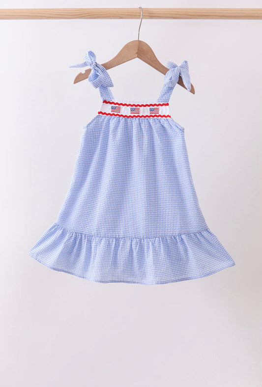 Little Girl Seersucker Flag Dress