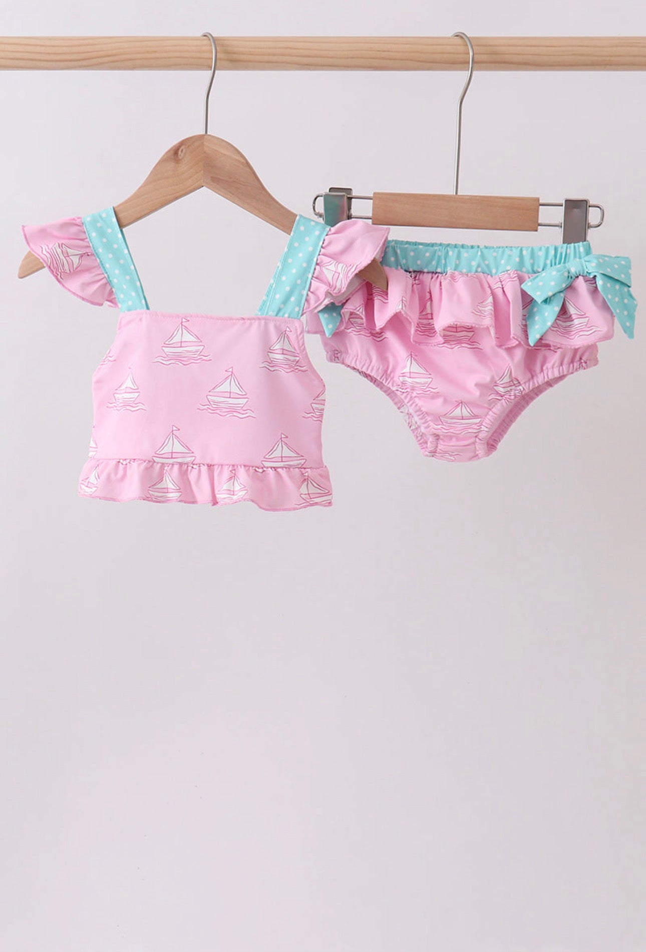 Little Girls Sailor Swim Set