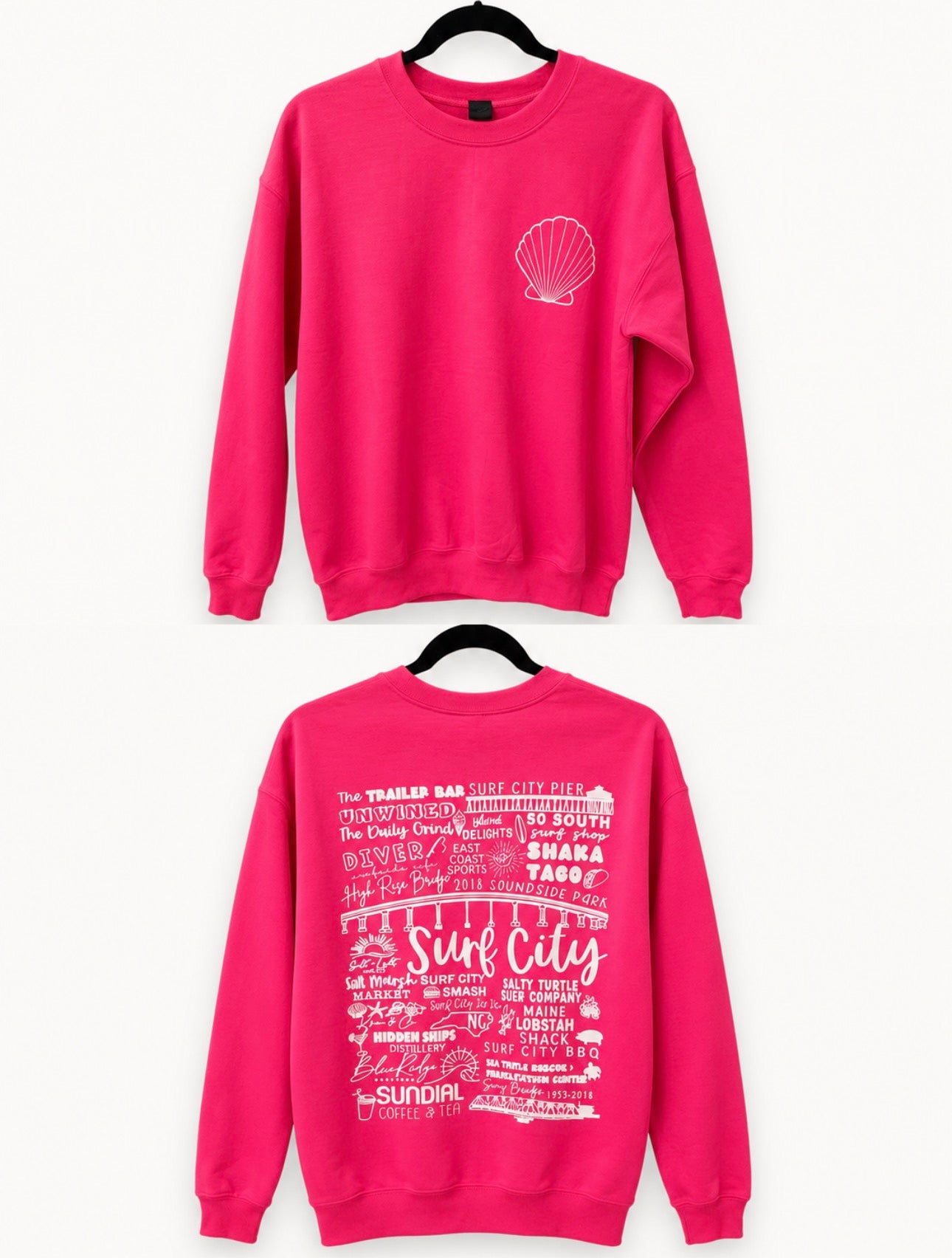 Ksea & Co Carolina Hot Pink Surf City Sweatshirt