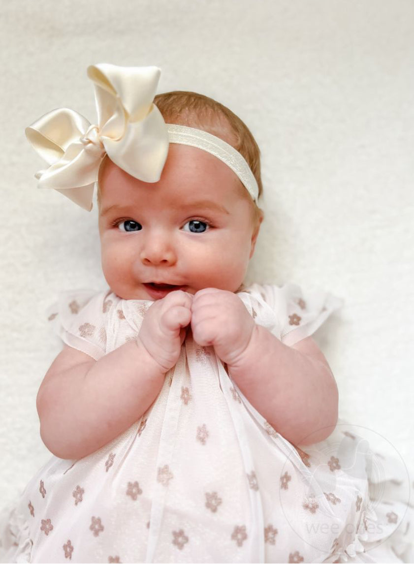 Wee Ones Add-A-Bow Elastic Girls Baby Bands - Two Pack