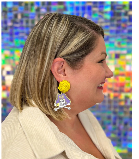ECU Beaded Logo Earrings