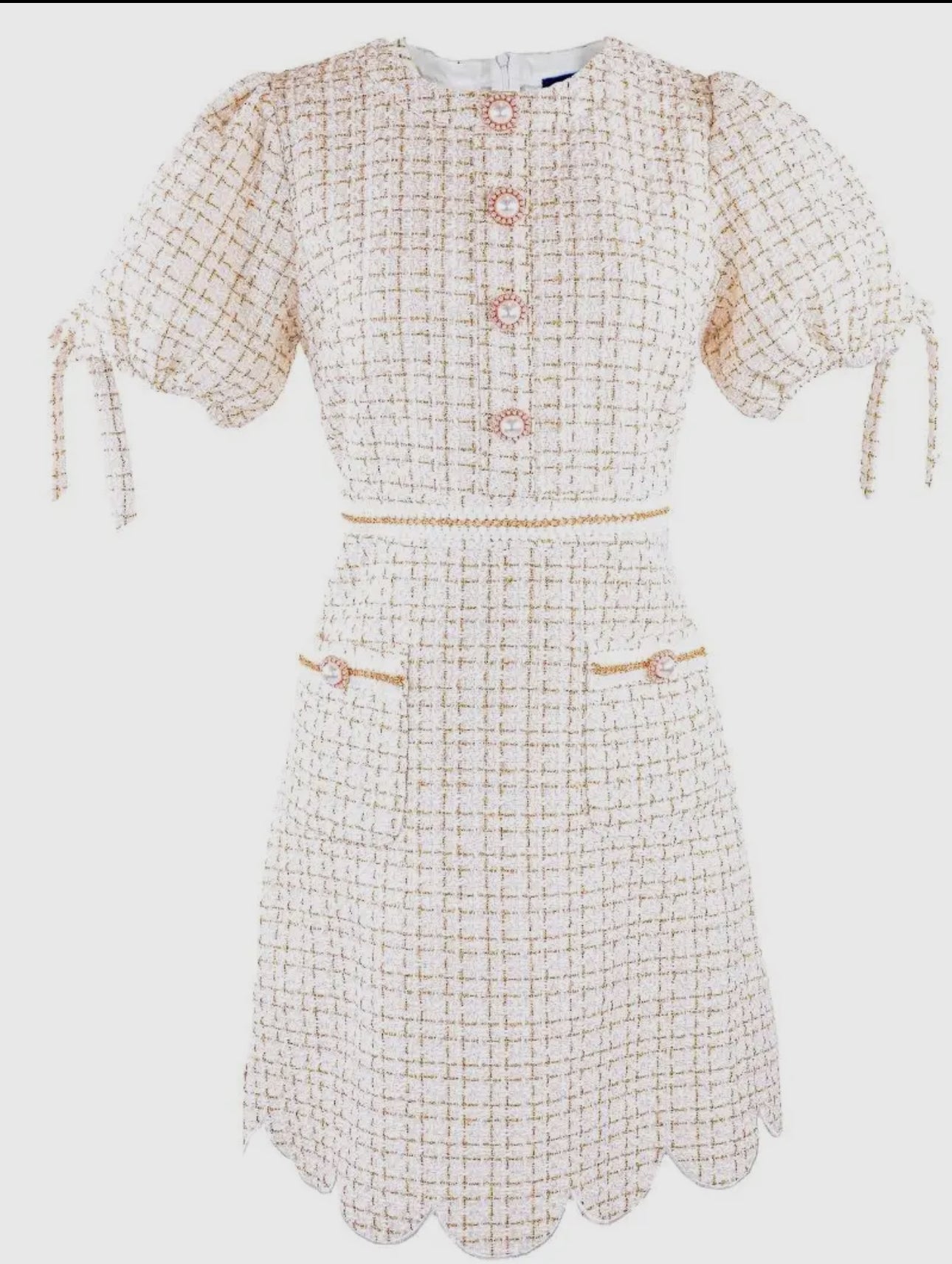 Simply Southern Scallop Tweed Dress