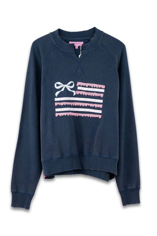 Simply Southern Youth Ribbon Flag Summer Crewneck