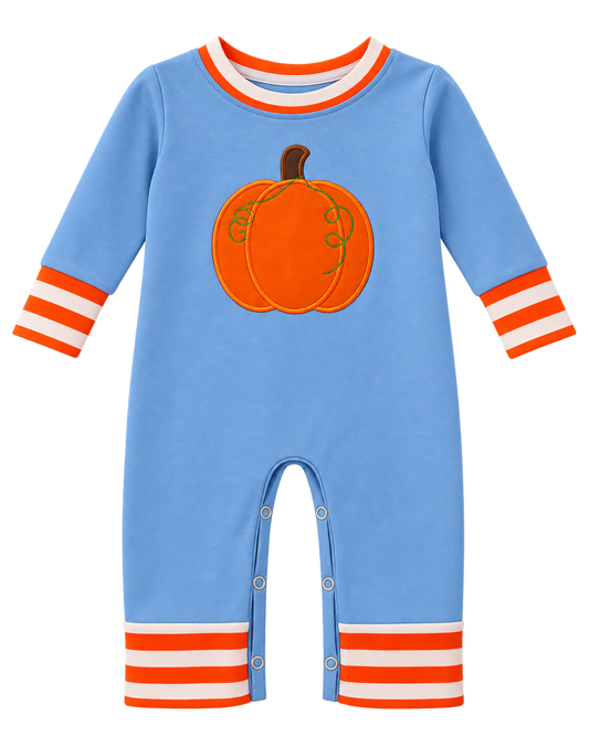 Little Boy Pumpkin Applique Romper