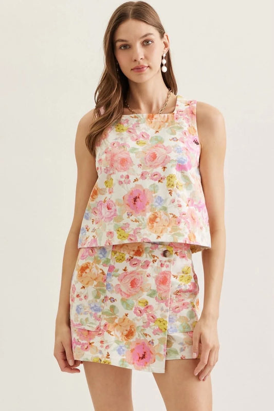 Garden Party Denim Tank
