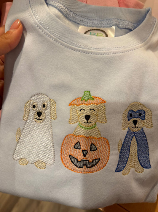 Little Boy Halloween Embroidered Long Sleeve