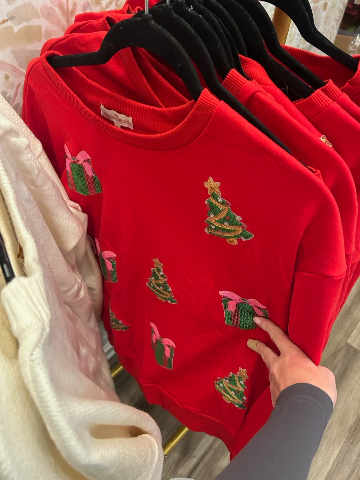 Simply Southern Glistening Applique Crew