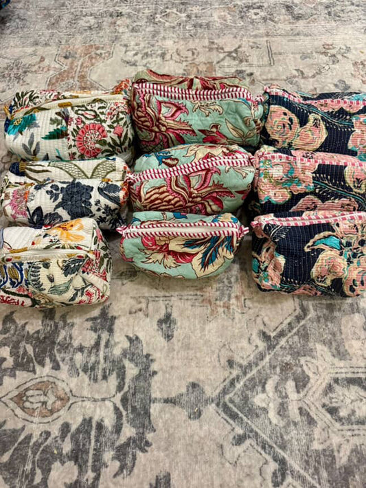 Nestling Quilted Cosmetic Pouches