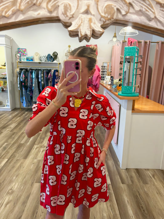 N.C State Poplin Dress