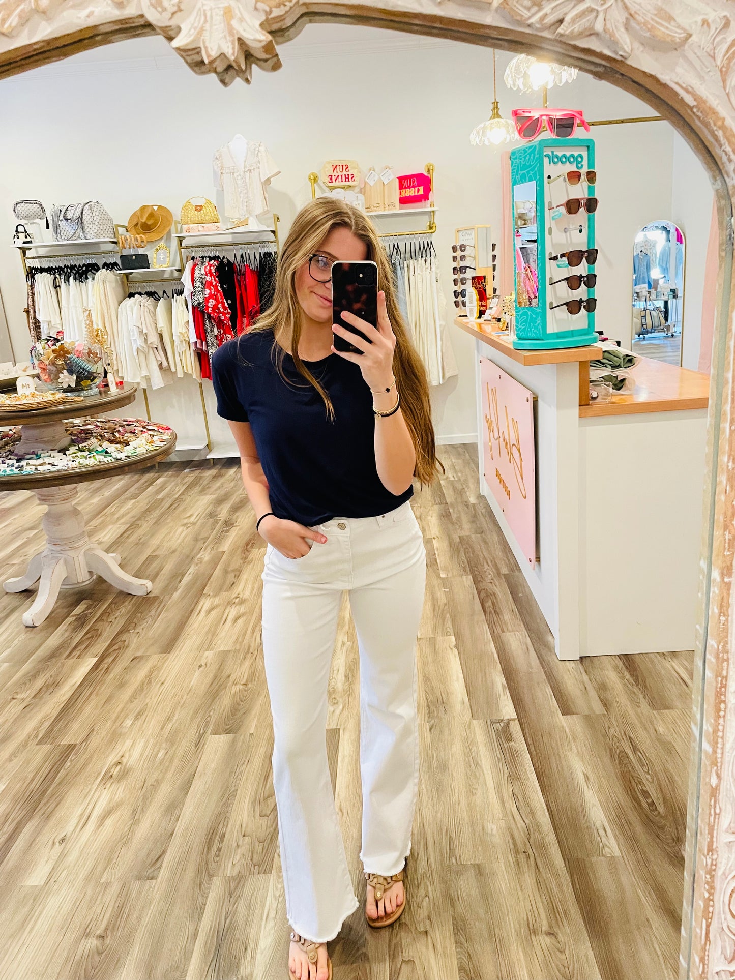 Kelly White Washed Frayed Jeans