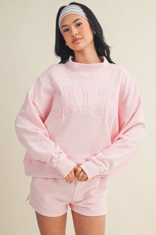 Salty Cropped Mockneck Pullover