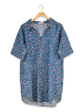 The Leopard Print Denim Dress
