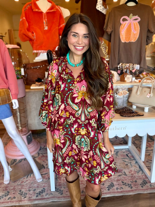 Annie Paisley Mini Dress