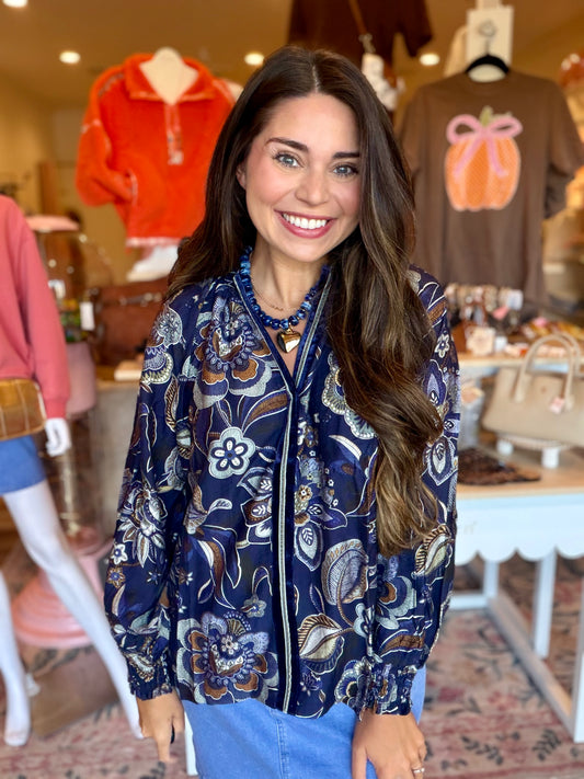 Samantha Smocked Neck Top