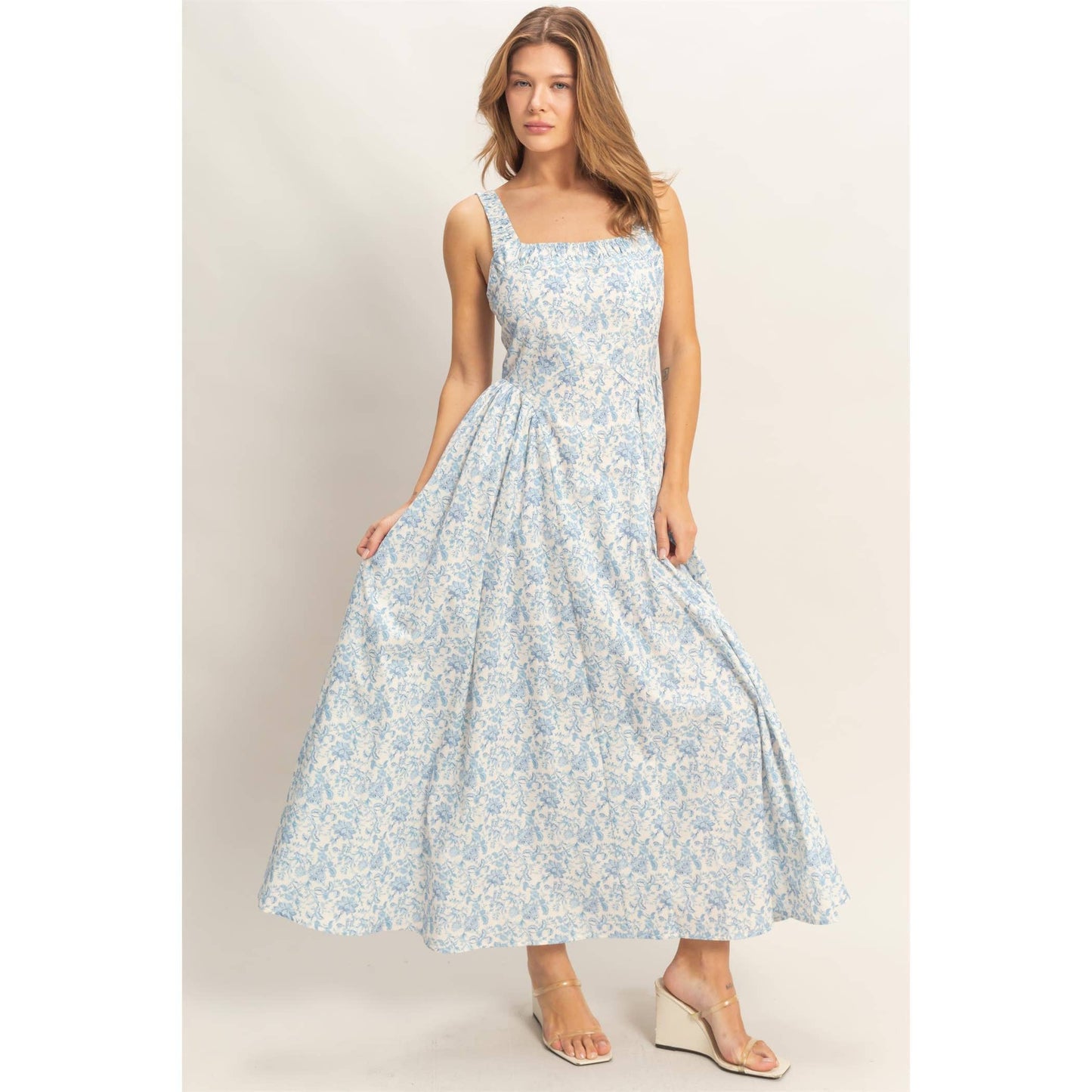 Floral Print Empire Waist Dress