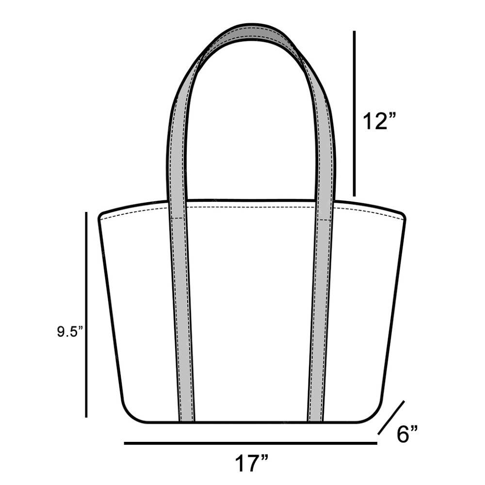 Gold Accent Straw Weave Square Tote Bag