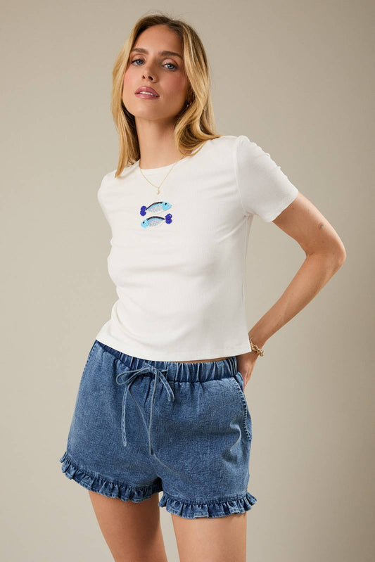 Bradey Beaded Fish Tee