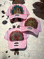 LIGHT PINK FEATHER TRUCKER HAT