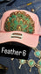 LIGHT PINK FEATHER TRUCKER HAT