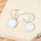 Square Stone Drop Hoop Earrings