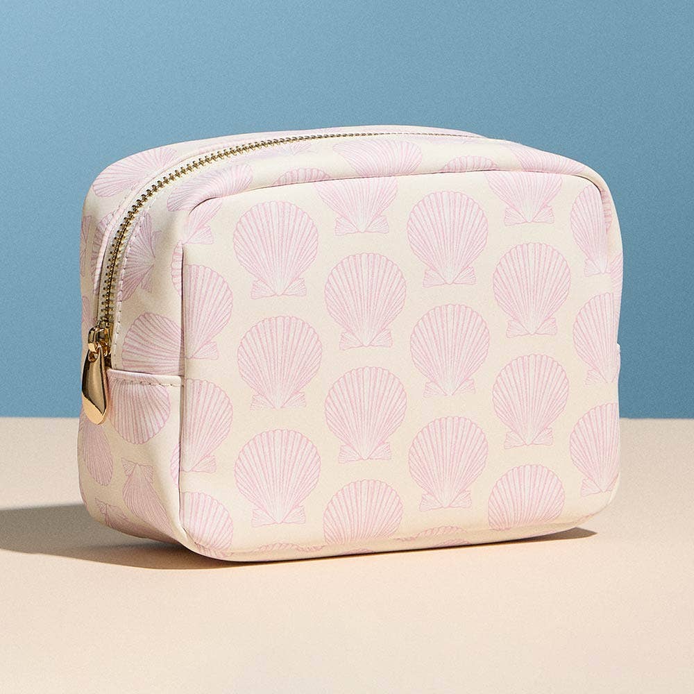Shell Pattern Print Portable Cosmetic Pouch Bag