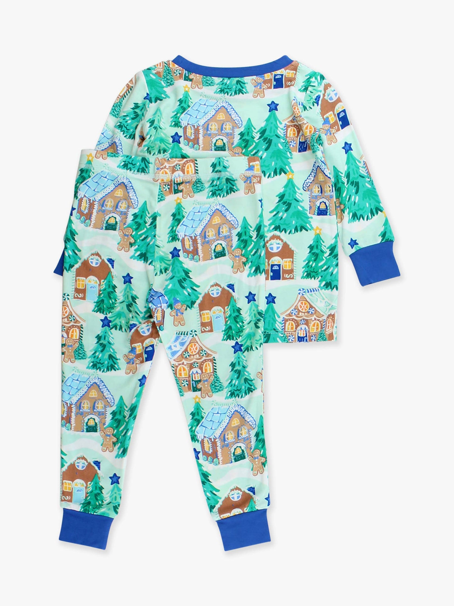RuffleButts SoftSnooze™ Kids Jolly Gingerbread Long Sleeve Pajama Set