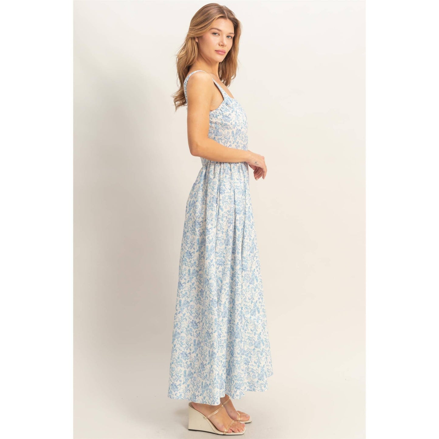 Floral Print Empire Waist Dress