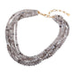 Marbled Resin Ball Beaded Multi Layered Statement Necklace