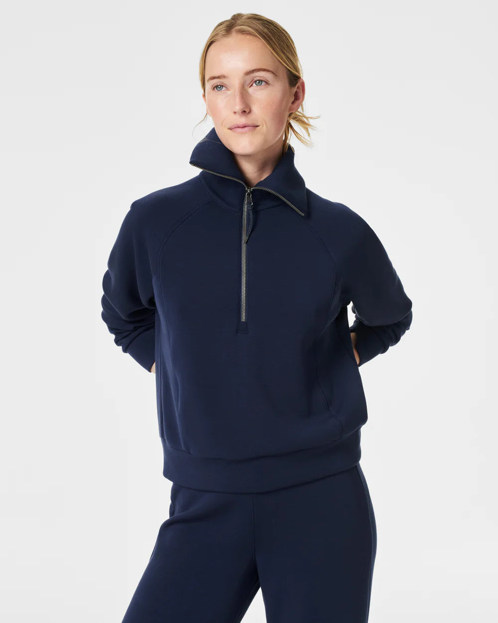 Spanx AirEssentials Half Zip Timeless Navy