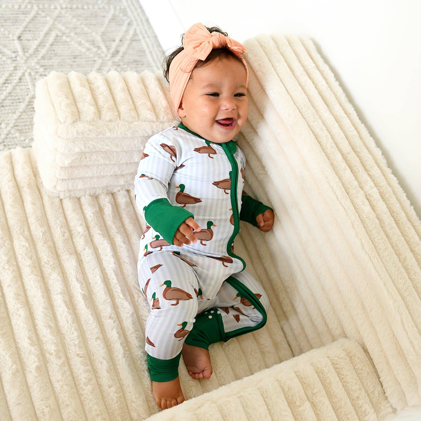 Landon ZIP Duck Bamboo One Piece Baby Outfit