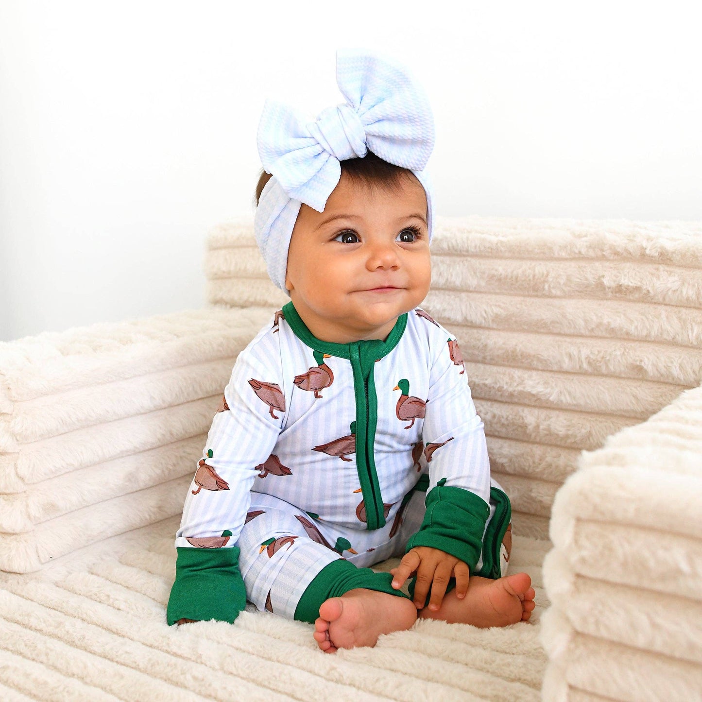 Landon ZIP Duck Bamboo One Piece Baby Outfit