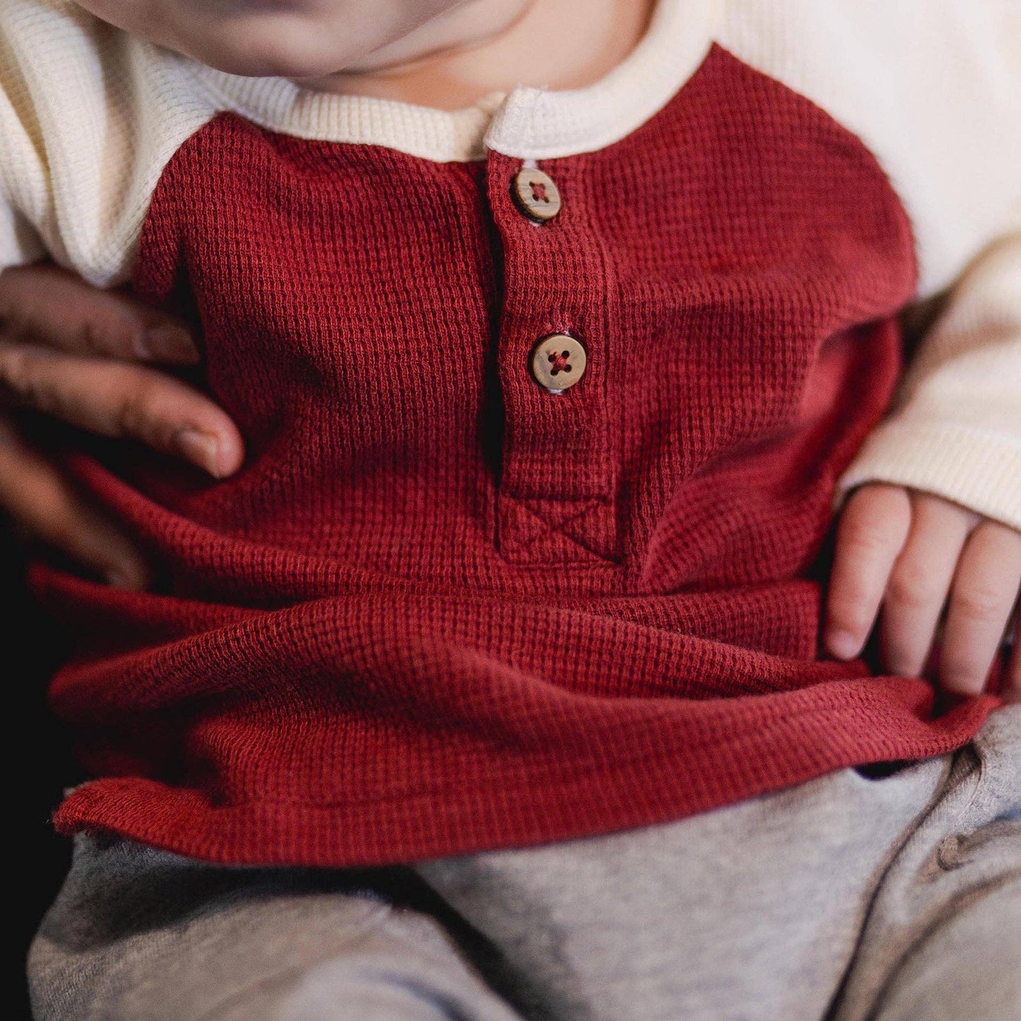 Burt’s Bees Thermal Organic Boy Tee & Pants Set - Brick Red