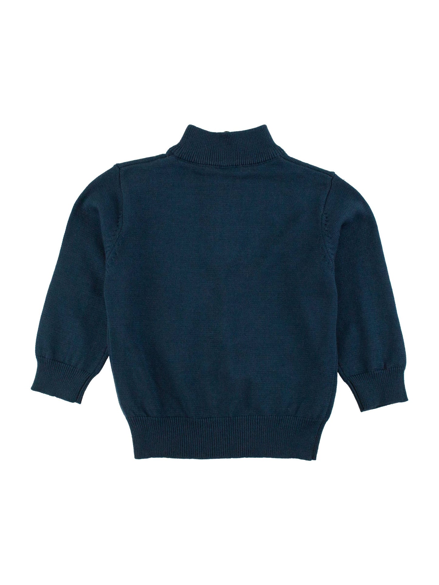 RuggedButts Boys Dark Navy Quarter-Zip Sweater