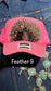 HOT PINK FEATHER TRUCKER HAT
