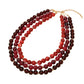 Triple Strand Beaded Statement Necklace