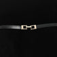 Faux Leather Geometric Buckle Slim Waist Belt