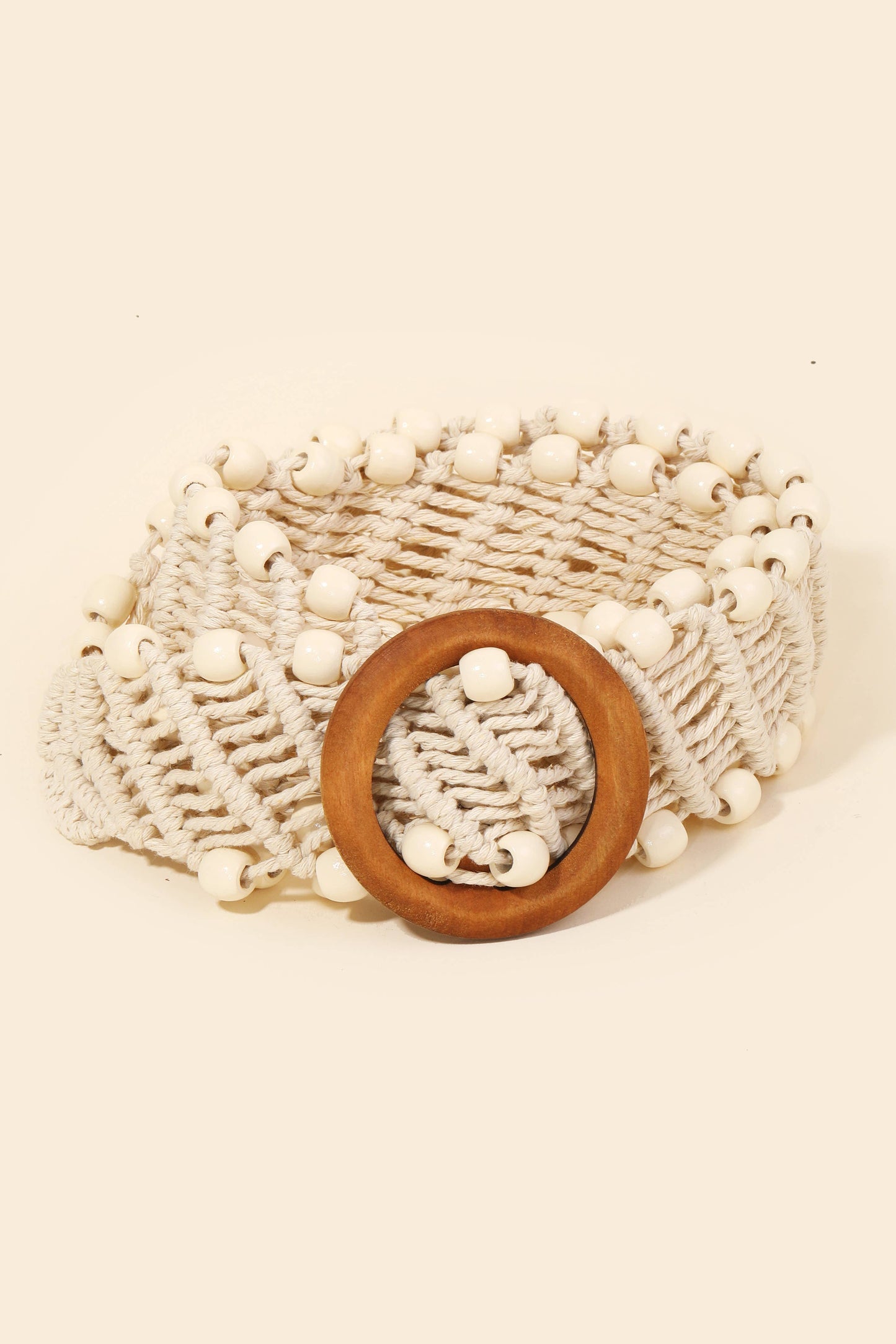 Beaded Trim Braided Belt