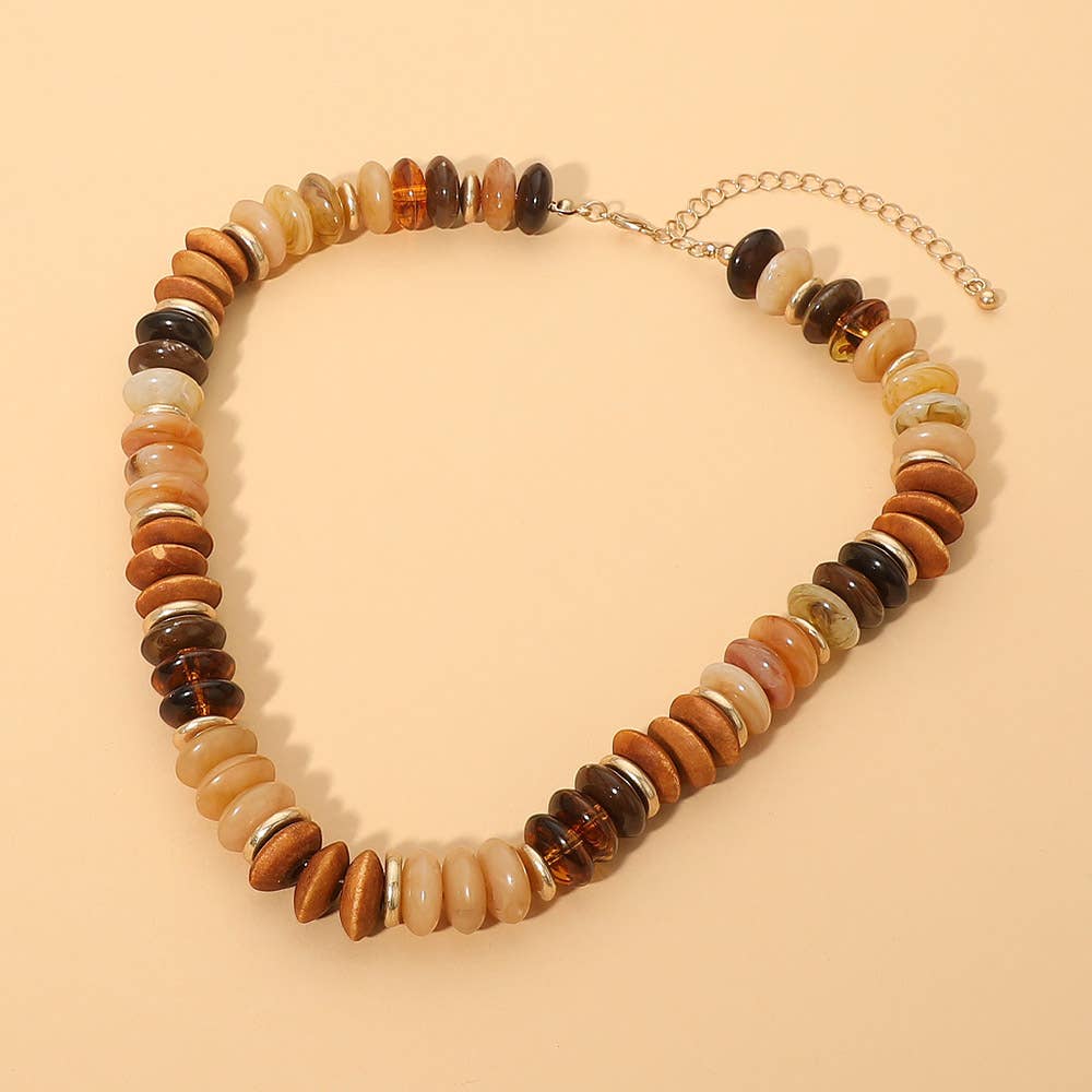 Boho Multicolor Natural Stone Beaded Necklace