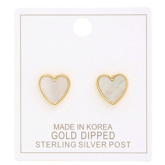 GOLD DIPPED HEART POST EARRING