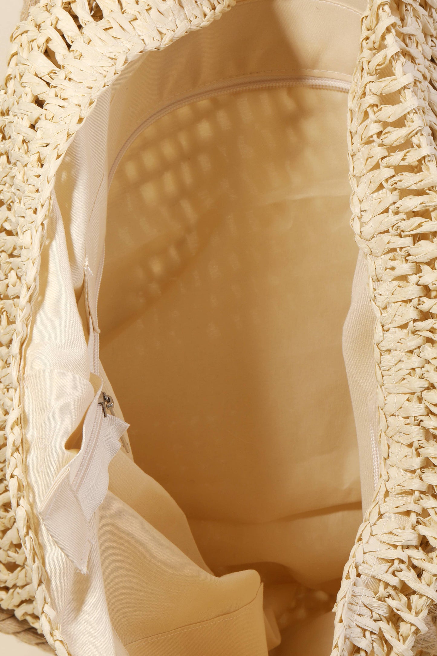 Rope Handle Straw Braided Tote Bag