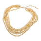 Marbled Resin Ball Beaded Multi Layered Statement Necklace