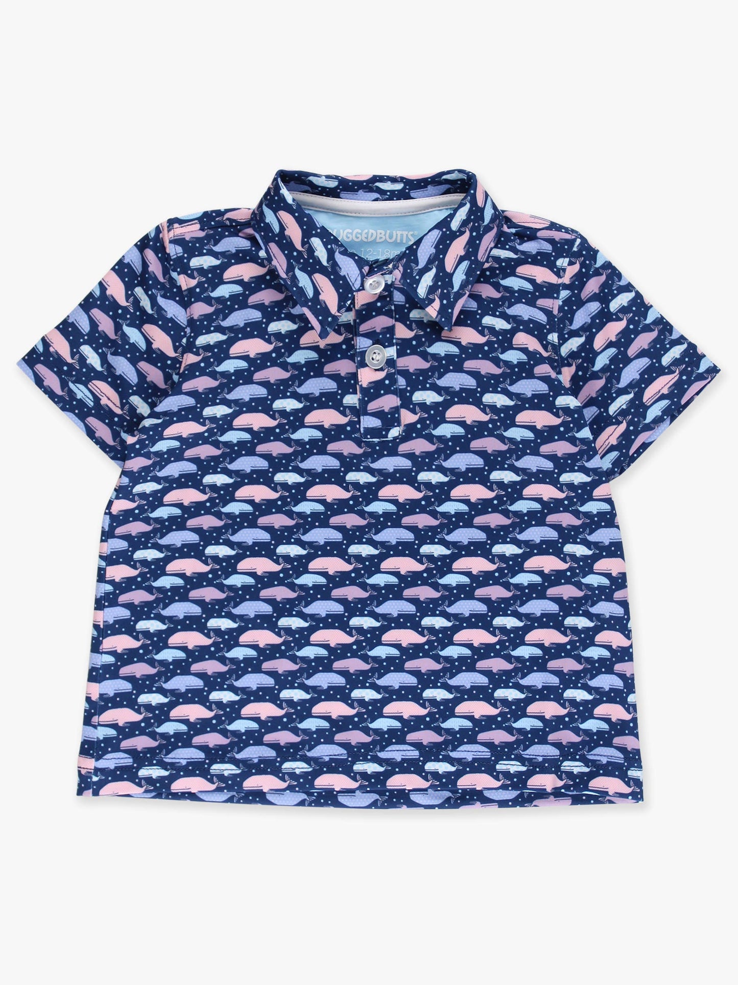Boys Tiny Whale Harbor Knit Short Sleeve Performance Polo