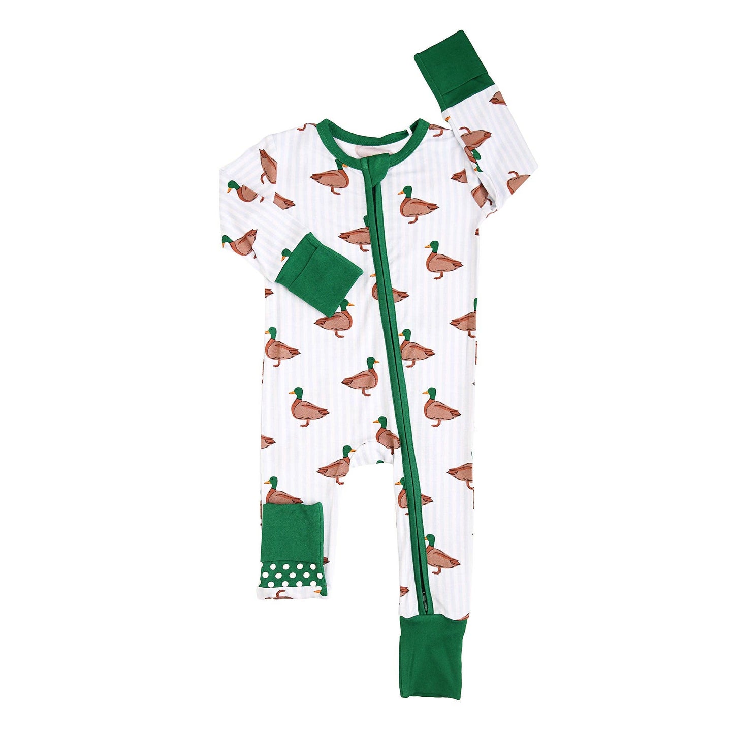 Landon ZIP Duck Bamboo One Piece Baby Outfit
