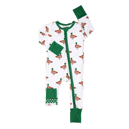 Landon ZIP Duck Bamboo One Piece Baby Outfit